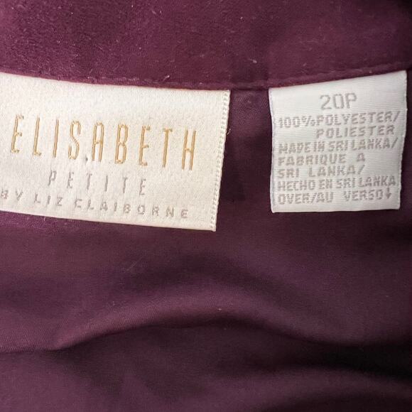 Elisabeth Petite by Liz Claiborne Womens Microfiber Blouse 20P Burgundy Buttons - Picture 3 of 4